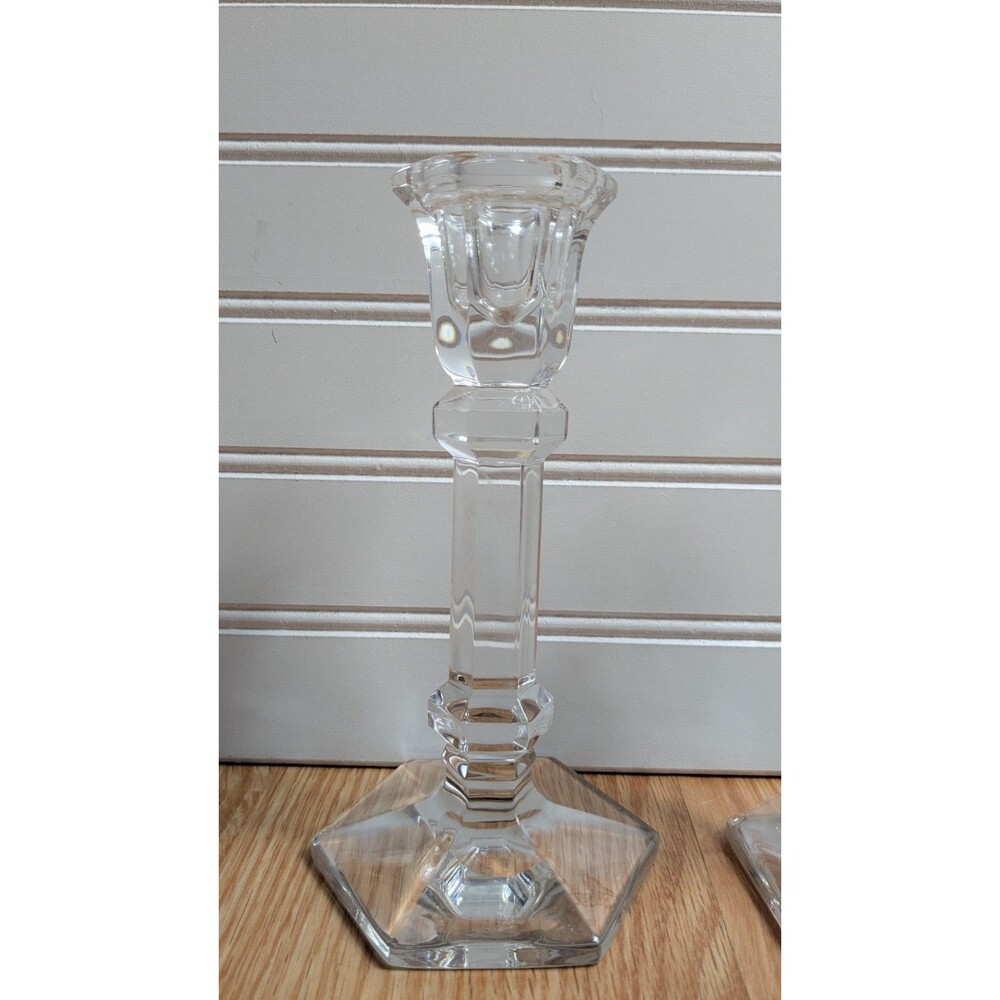 Steuben Crystal Candlestick 7" Pair - Picture 4 of 8